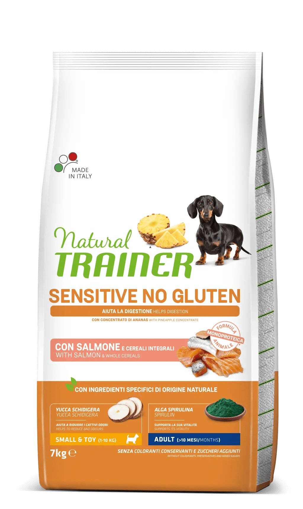 Natural Trainer Sensitive Croquetas de Salmón Sin Gluten para Perros Adultos Tamaño Mini 7kg-1