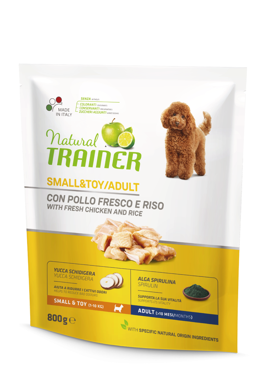 Natural Trainer Croquetas de Pollo y Arroz para Perros Adultos Tamaño Mini Bolsa 0,8kg-1