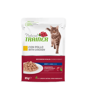 Natural Trainer Pollo Comida Húmeda para Gatos Adultos Bolsa 85g-1