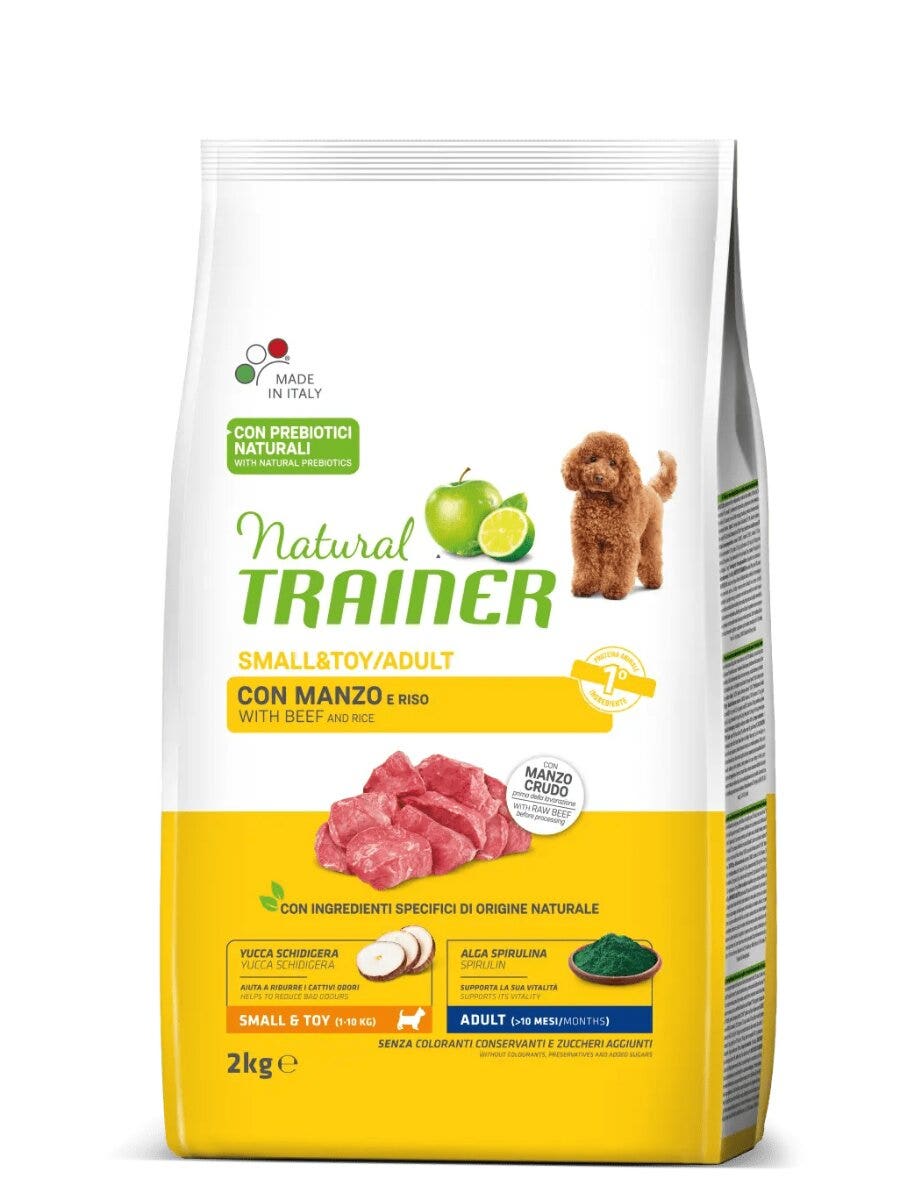 Natural Trainer Croquetas de Carne/Arroz para Perros Adultos Pequeños, Bolsa de 2 Kg-2