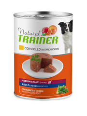 Entrenador Natural Comida Húmeda Pollo/Arroz Para Perros Adultos Lata Mediana/Grande 400g-1
