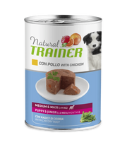 Natural Trainer Mantenimiento Medio Y Maxi Para Perros Cachorros Pollo Mojado Lata 400g-1