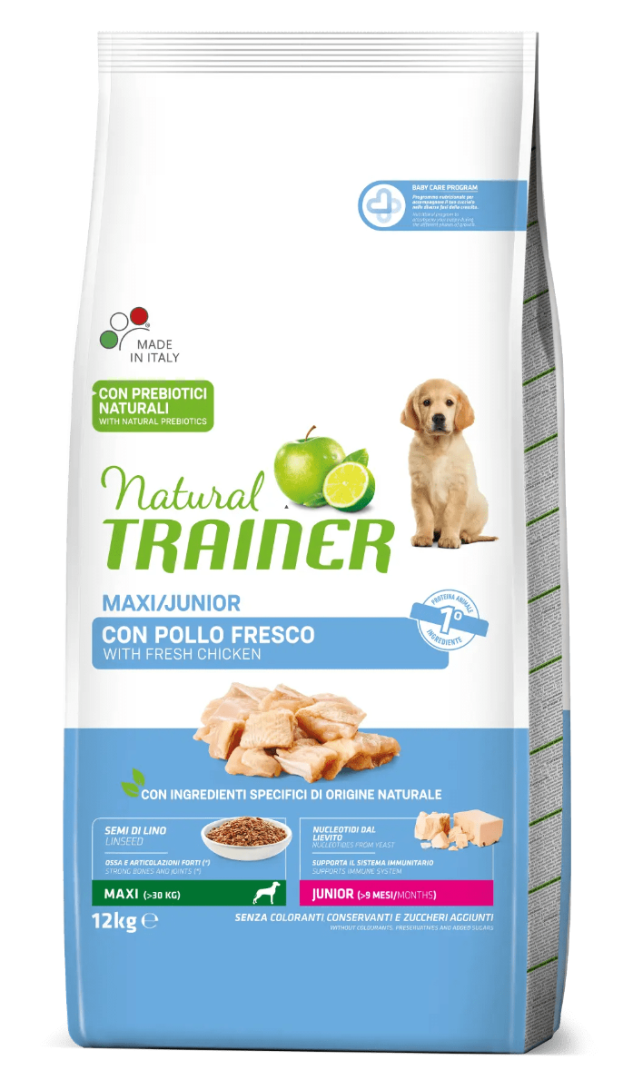 Natural Trainer Croquetas de Pollo para Cachorros Tamaño Grande Bolsa 12 Kg-0
