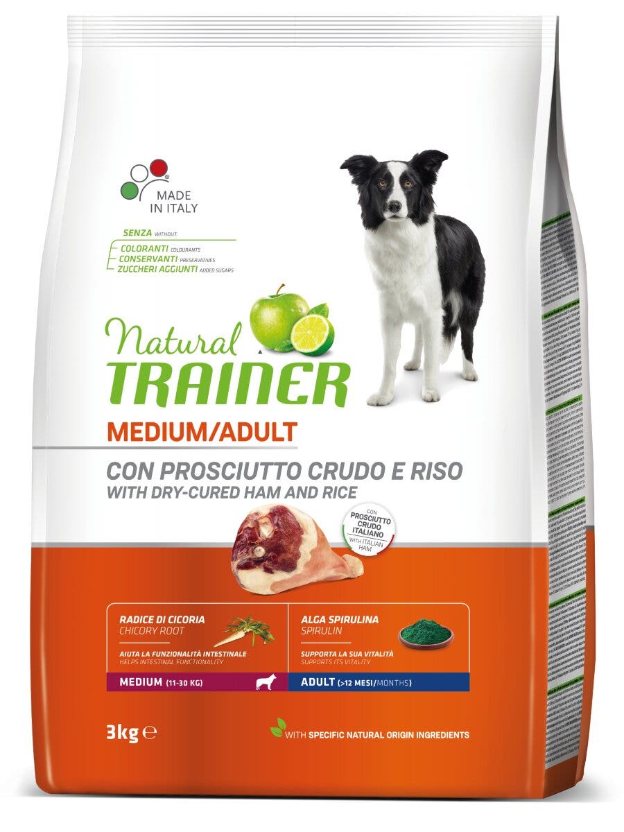 Entrenador Natural Croquetas De Jamón Crudo Y Arroz Para Perros Adultos Tamaño Mediano Bolsa 3kg-2