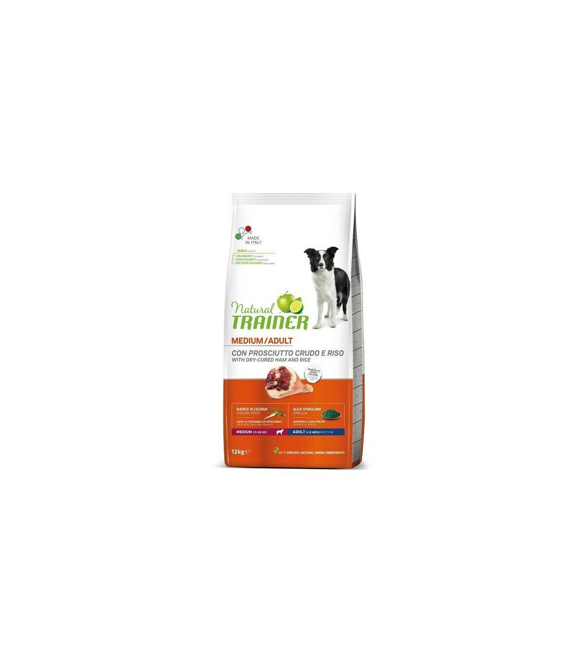 Natural Trainer Croquetas de Jamón Crudo y Arroz para Perros Adulto Mediano 12Kg-1