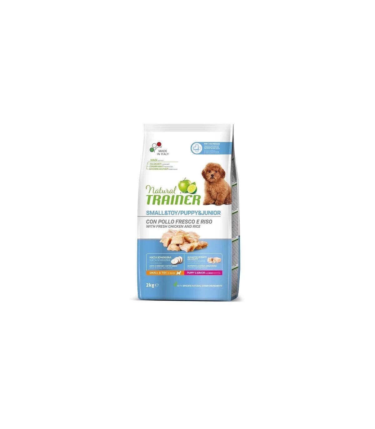 Natural Trainer Puppy & Junior Small & Toy Con Pollo Fresco Y Arroz 2Kg-1