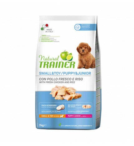 Natural Trainer Croquetas de Pollo para Cachorros y Junior Pequeños y de Juguete 7Kg-1