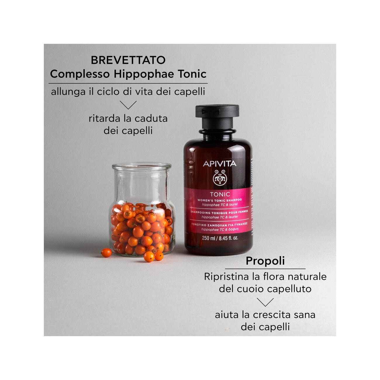 Apivita Champú Tonificante Mujer Hippophae TC/Laurel 250ml-6