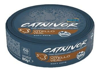 Drn Catnivor Comida húmeda con ternera para gatos adultos, lata de 80 g