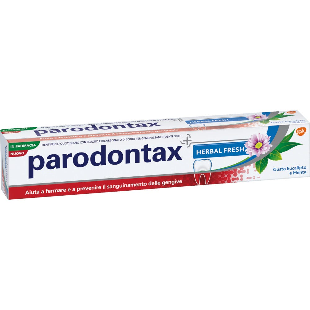 Parodontax Pasta de dientes Herbal Fresh con bicarbonato sódico, sabor a eucalipto y menta 75 ml