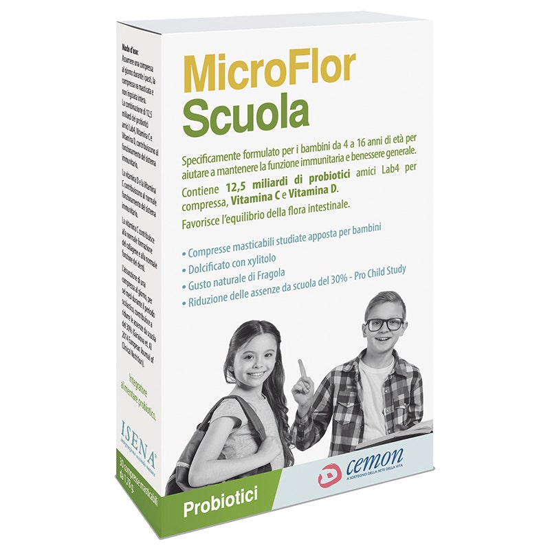 Microflor Scuola 30 cápsulas masticables