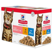 Hill's Science Plan Multipack Light Comida húmeda para gatos adultos 12 bolsitas