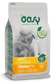 Oasy Lifestage Adult Hairball Pollo Comida seca para gatos 1,5 kg