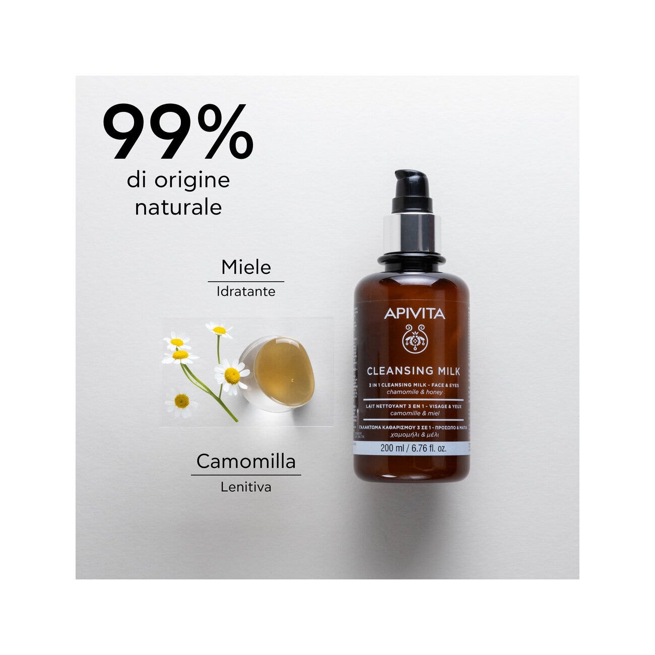 Apivita Latte Detergente Viso/Occhi 200ml