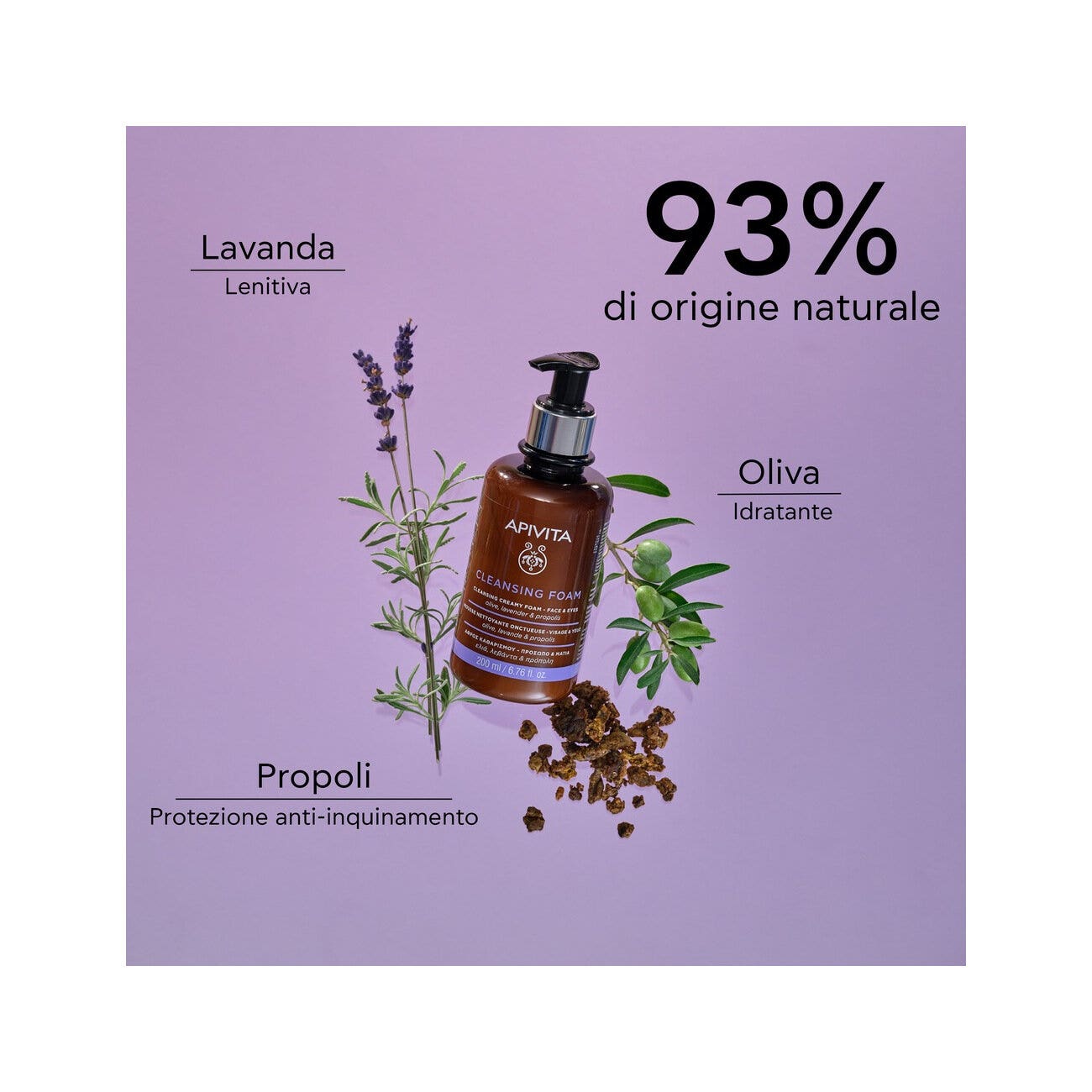 Apivita Espuma Limpiadora Cremosa para Rostro/Ojos 200 ml