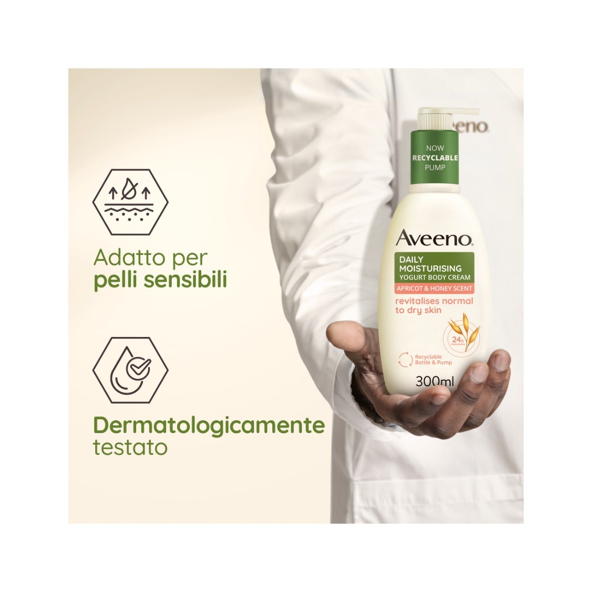 Aveeno Daily Moisturising Crema Corporal Yogur de Albaricoque/Miel 300 ml
