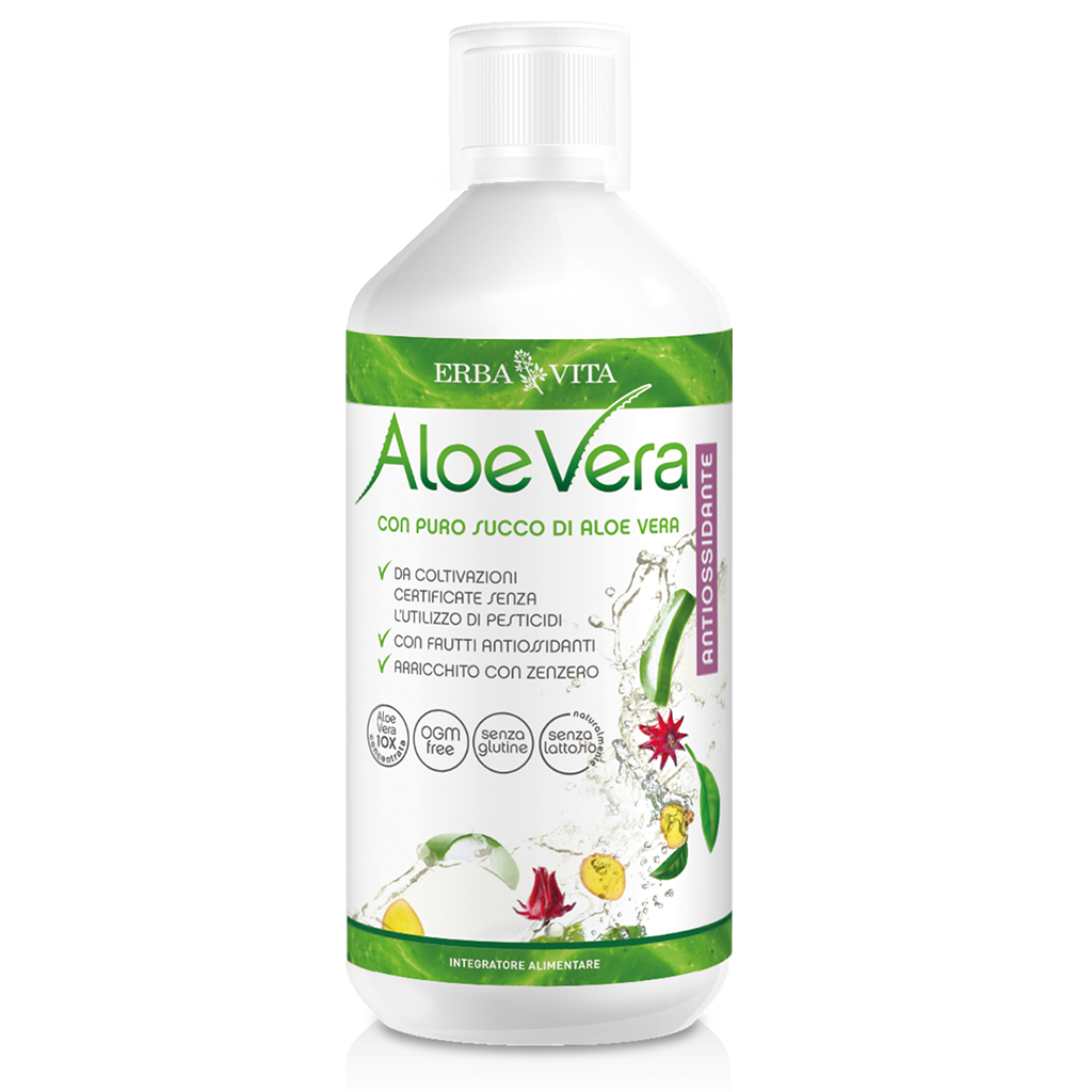 Erba Vita Aloe Vera Puro Succo Antiossidante 1 Litro
