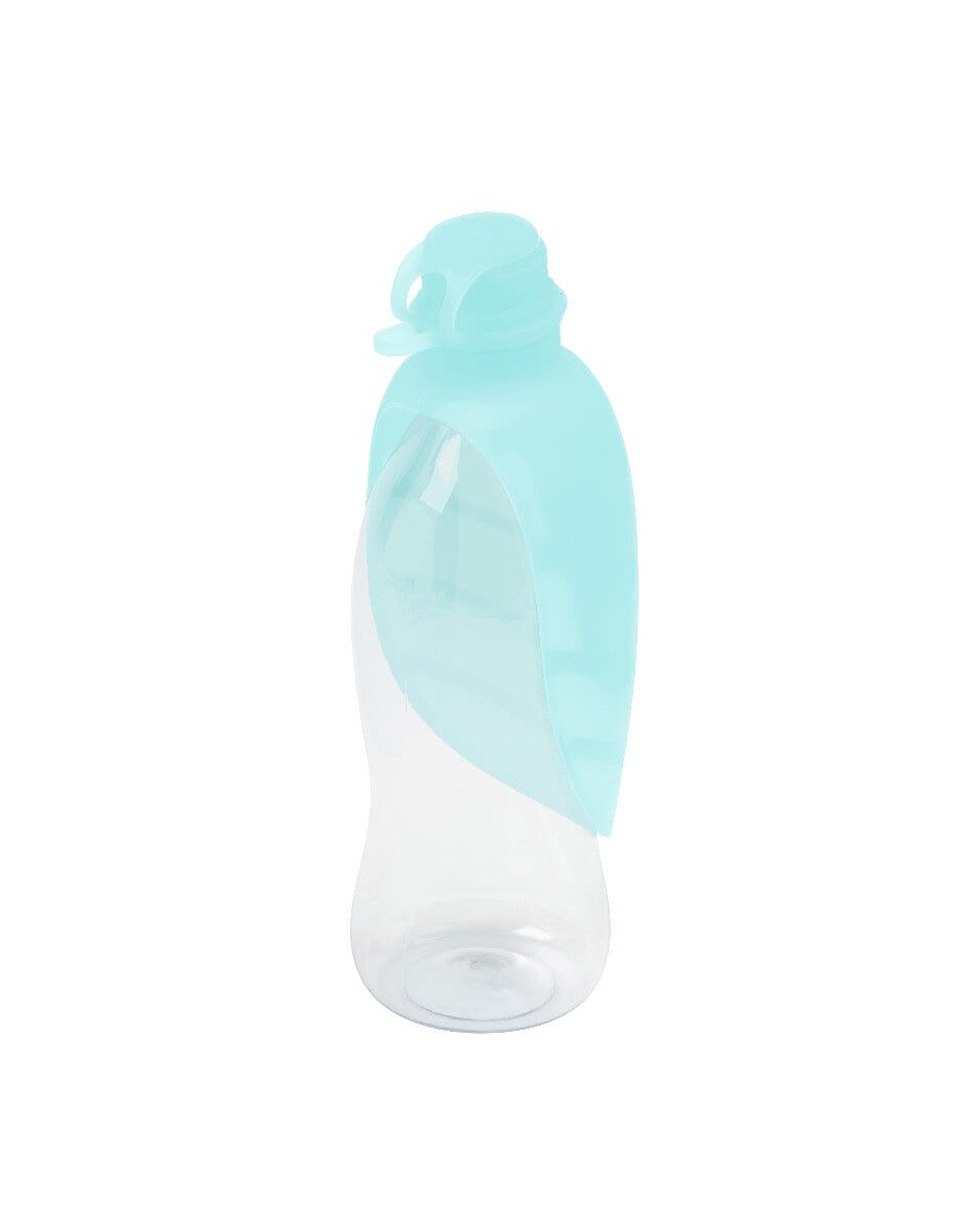 United Pets Dispensador de agua de viaje Leaf de silicona color verde agua para perros