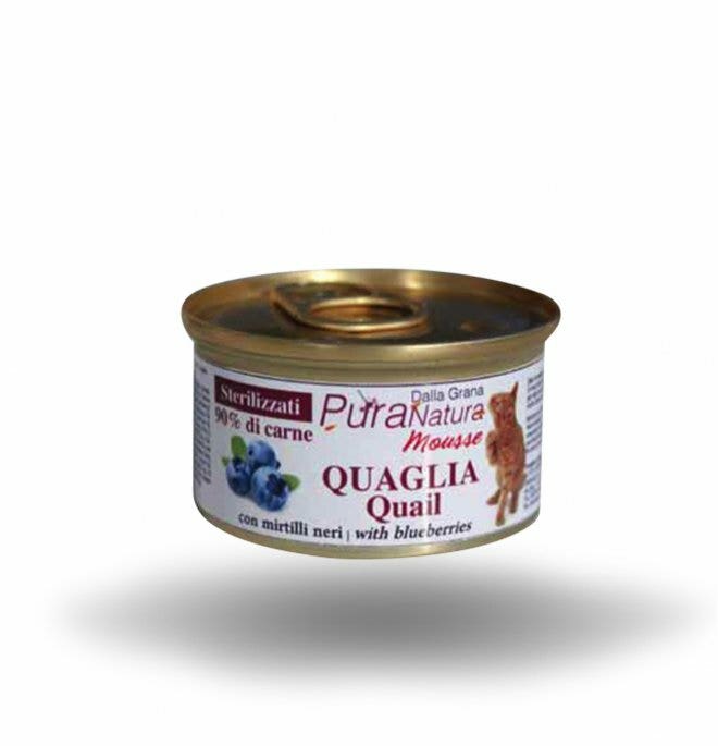 PuraNatura Codorniz Comida húmeda para gatos esterilizados Lata de 85 g