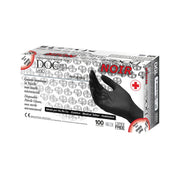 Guante de nitrilo no estéril, superficie microtexturizada, sin talco, color negro, talla mediana, 100 unidades