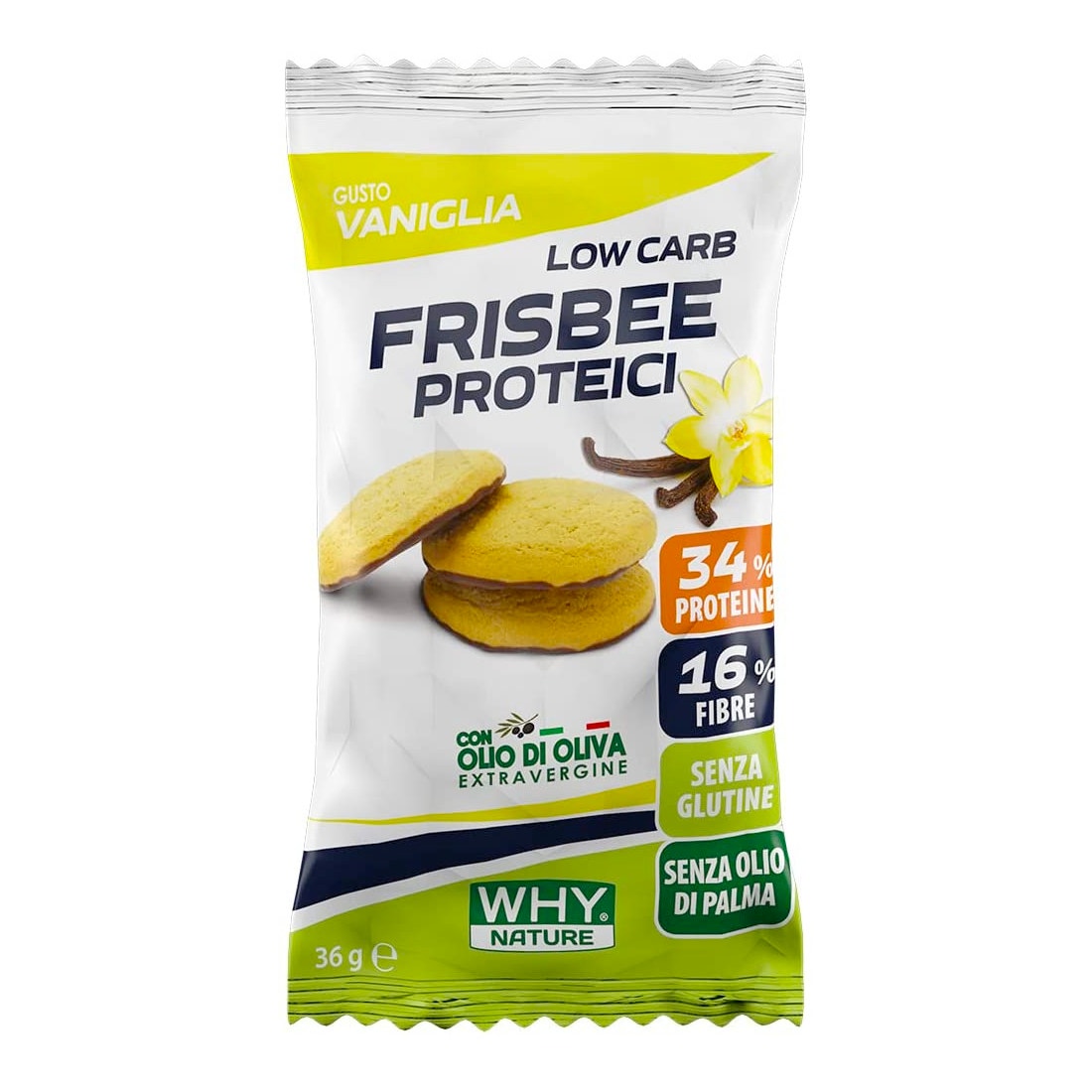 Why Nature Frisbee Galletas Proteicas Sabor Vainilla 36 g