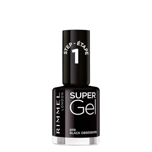 Rimmel Esmalte de Uñas Super Gel Color 070 Black Obsession 12 ml