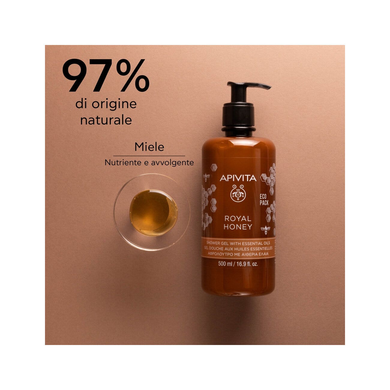 Apivita Gel de ducha limpiador con miel 500 ml