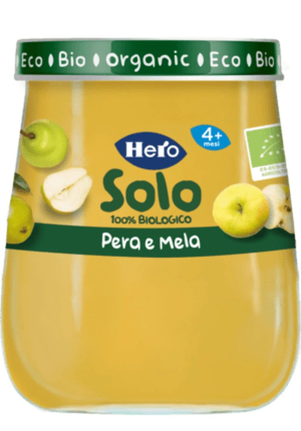 Hero Solo Puré de pera y manzana 100 % ecológico 120 g