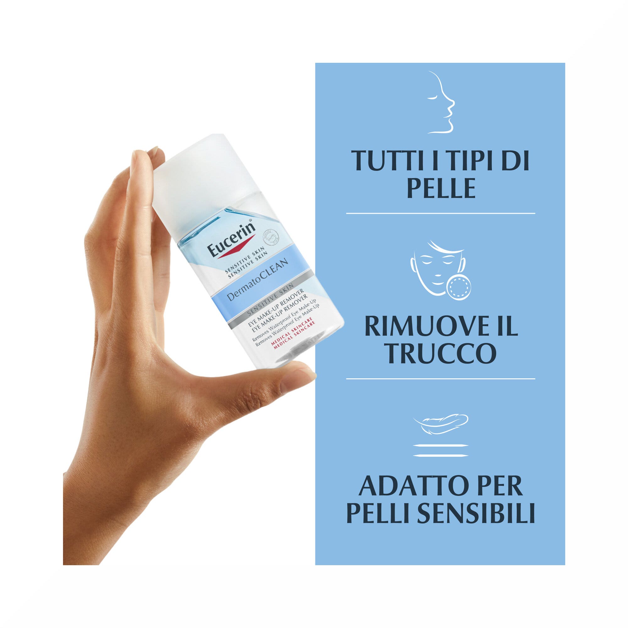 Eucerin Dermatoclean Struccante Occhi Waterproof trattamento 125 ml