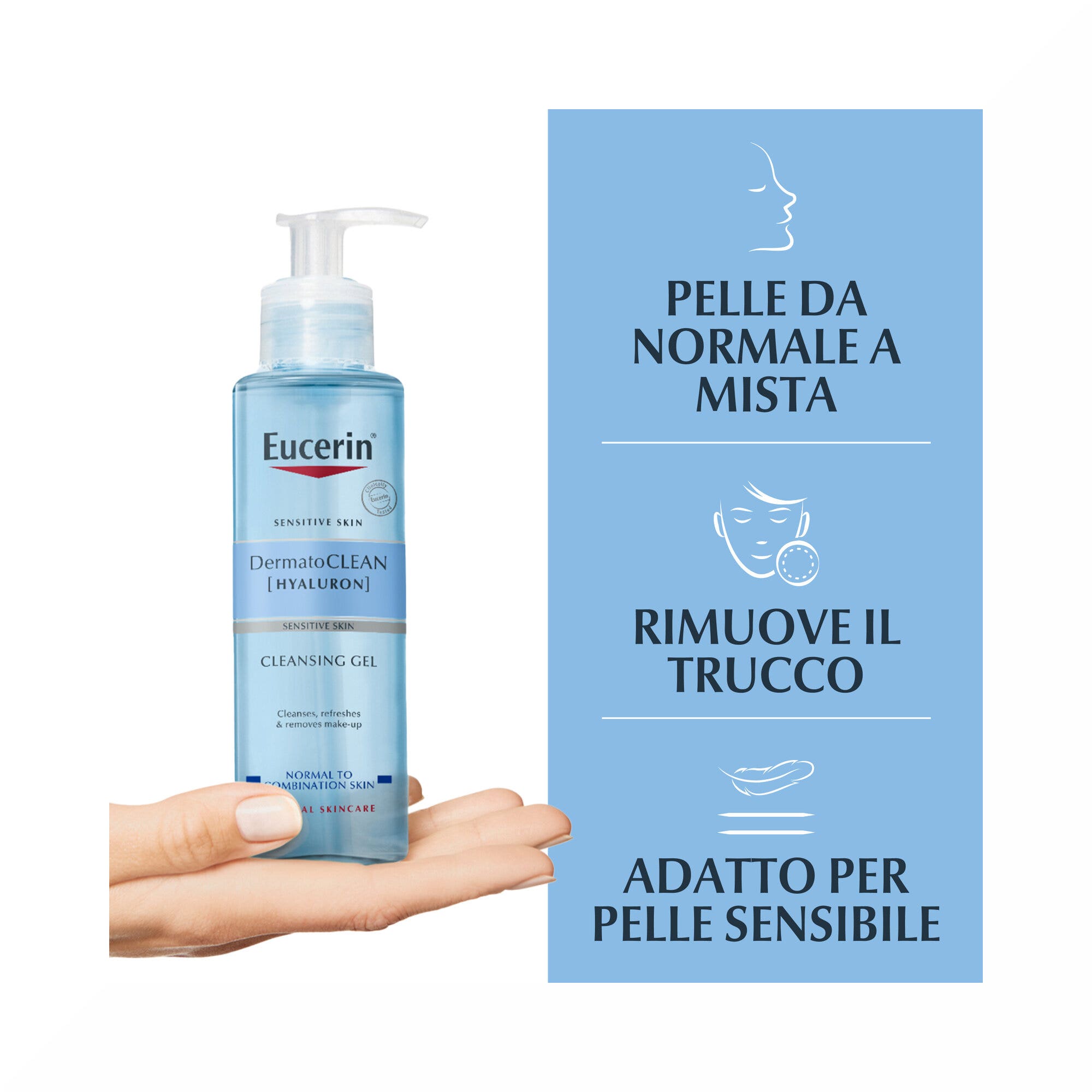 Eucerin DermatoClean Hyaluron gel detergente Viso 200 ml