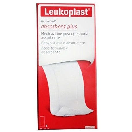 Leukoplast Absorbent Plus Medicazione Post Operatoria Assorbente 10x25cm 5 Pezzi