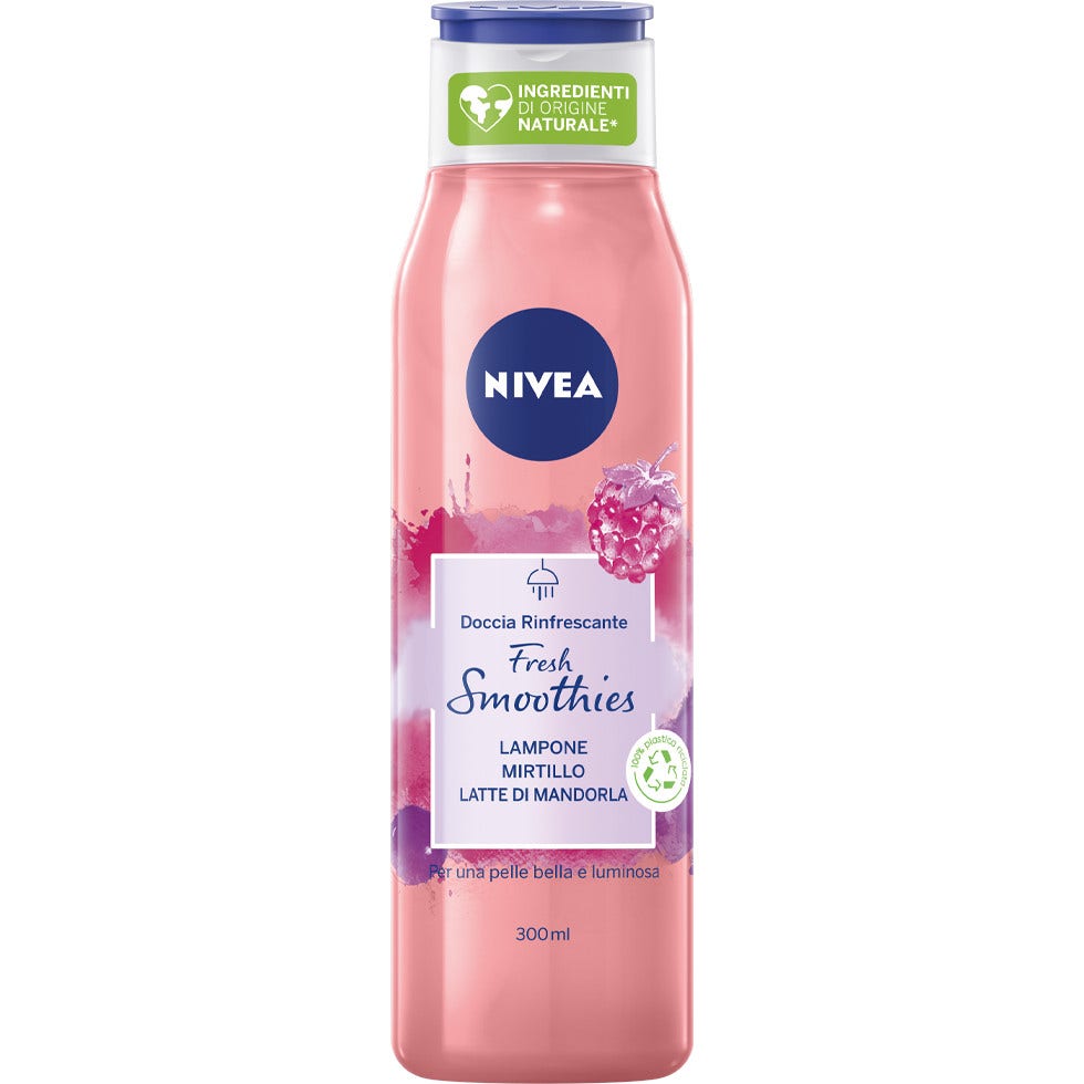 Nivea Gel Doccia Fresh Smoothies Lampone & Mirtillo Bagnoschiuma Con Ingredienti Naturali  300ml
