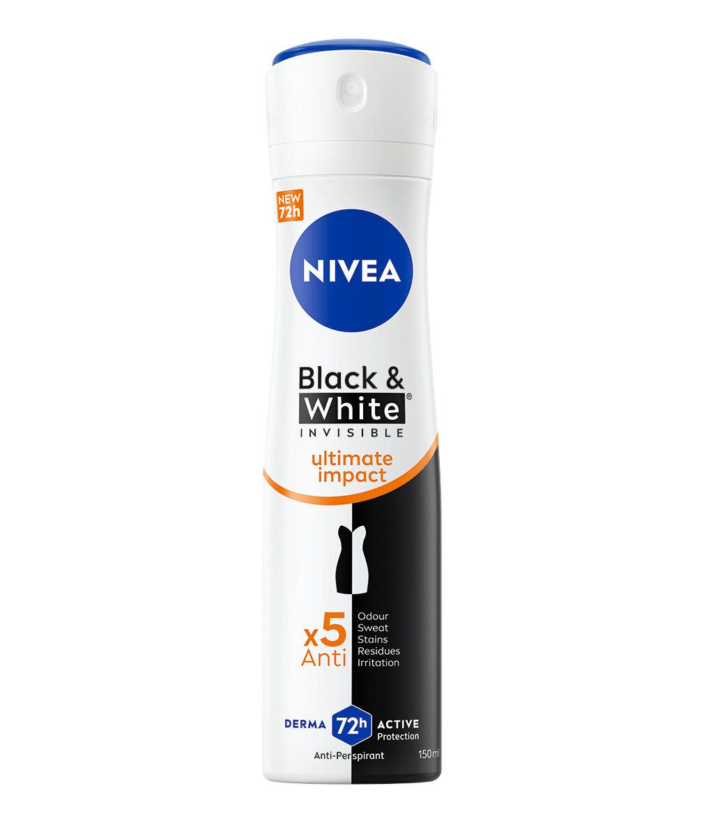 Nivea Black & White Invisible Ultimate Impact Deodorante Spray on Antitraspirante 125ml