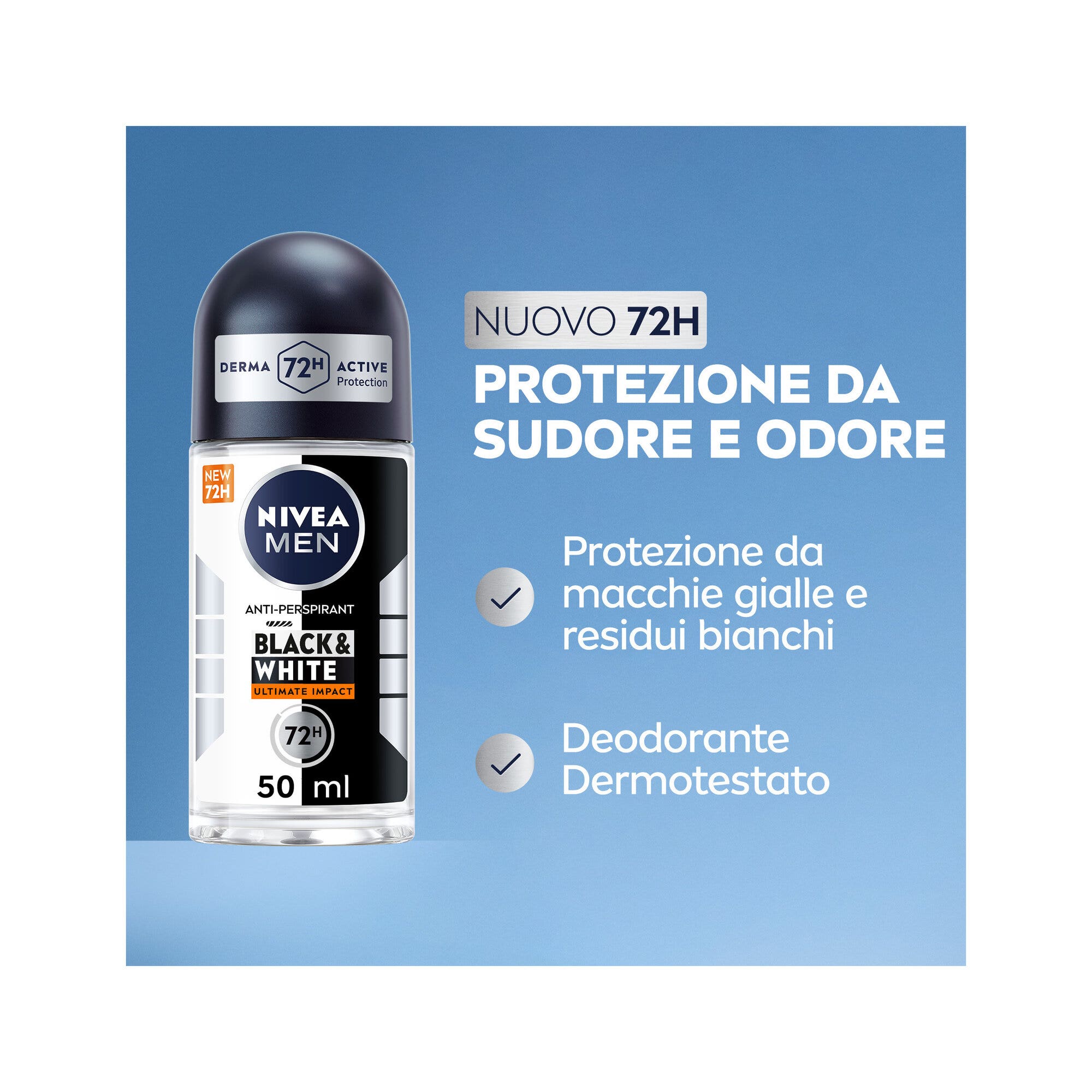 Nivea Men Black&white Invisible Ultimate Impact Roll-on Desodorante Antitranspirante 50 ml