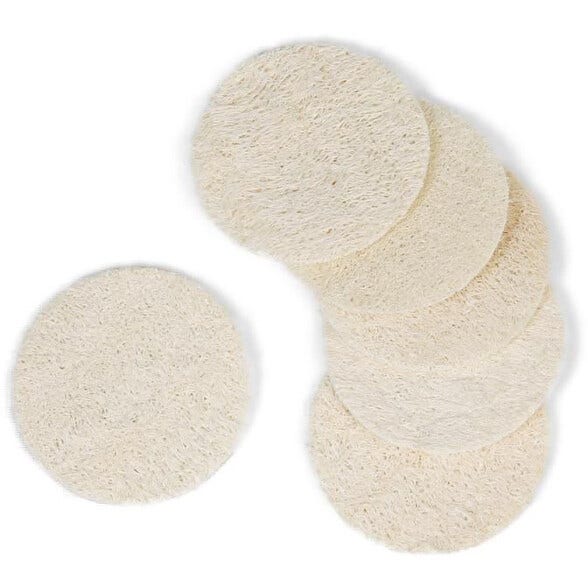 Discos faciales de luffa natural, 6 unidades