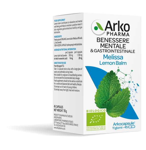 Arkopharma Melissa Bio 45 cápsulas