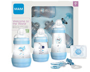 Mam Set de regalo para recién nacidos azul claro: 2 biberones Easy Start de 160 ml + 1 biberón Easy Start Anti-Colic de 260 ml + 1 chupete + 1 clip