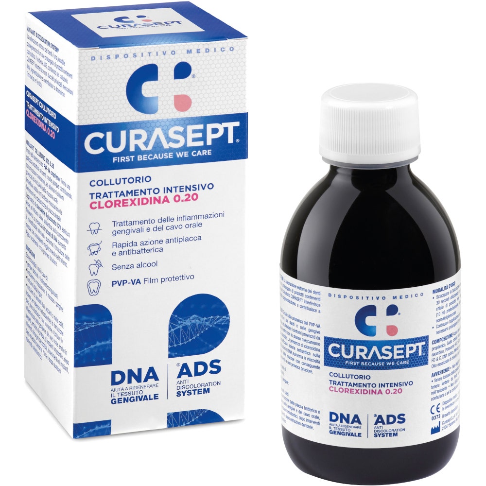 Curasept Enjuague bucal 0,20 % ADS + ADN 200 ml Tratamiento intensivo