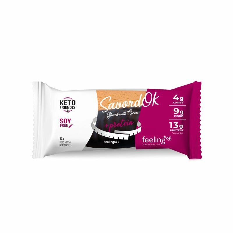 Feeling Ok SavordOk Bizcocho glaseado de cacao 43 g