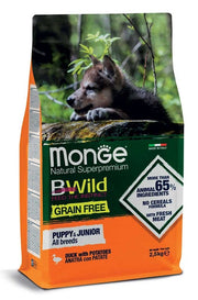Monge B Wild Grain Free con pato/patatas, pienso seco para cachorros, saco de 12 kg
