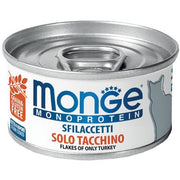 Monge Monoprotein  Tiras Solo Pavo Comida Húmeda para Gatos Adultos 80 g