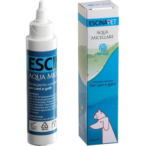 Escinapet Aqua Micellare Per Cute/Padiglione/Condotto Auricolare Cani/Gatti 100ml