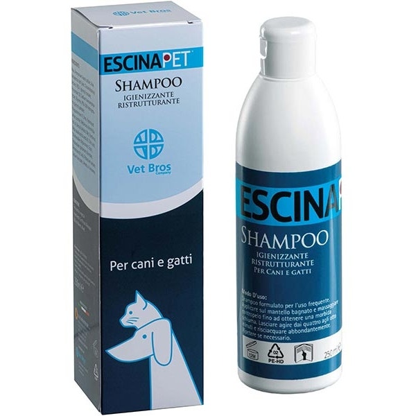 Escinapet Champú Higienizante para Pelo y Piel de Perros/Gatos 250 ml
