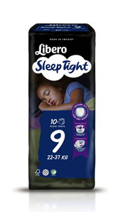 Libero SleepTight 9 Pannolini Da Notte Per Bambini 22-37kg 10 Pezzi