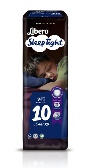 Libero SleepTight 10 Pannolini Da Notte Per Bambini 35-60kg 9 Pezzi