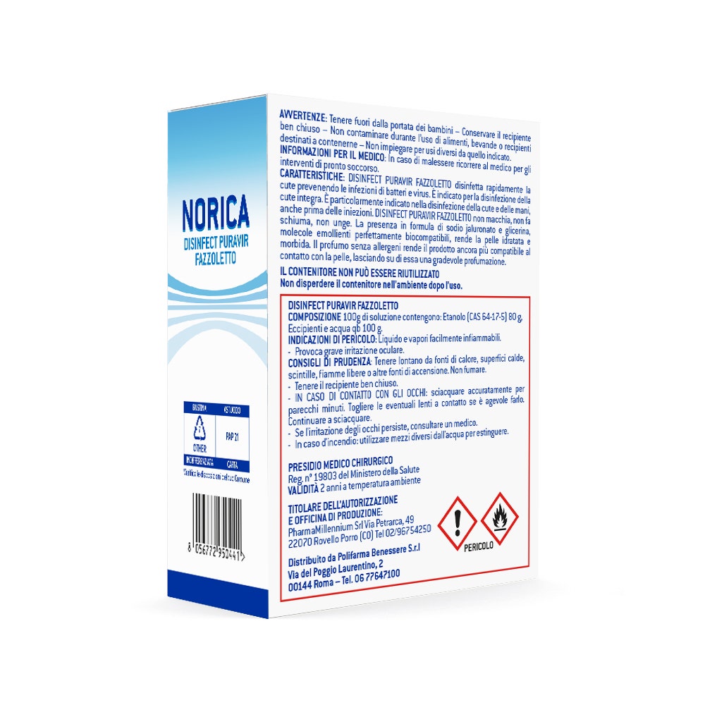 Norica Disinfect Puravir Fazzoletti 10 Bustine
