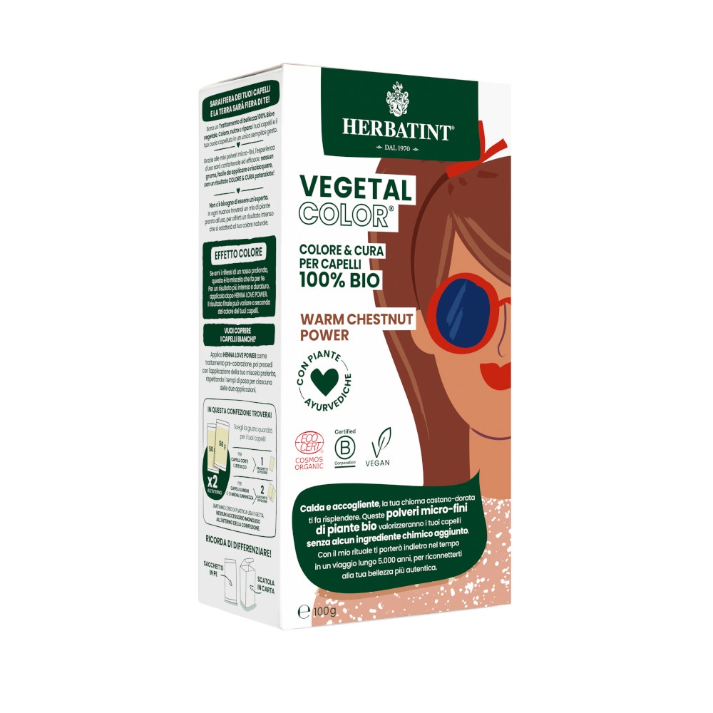 Herbatint Vegetal Color Warm Chestnut Power Castaño Cálido 100 g