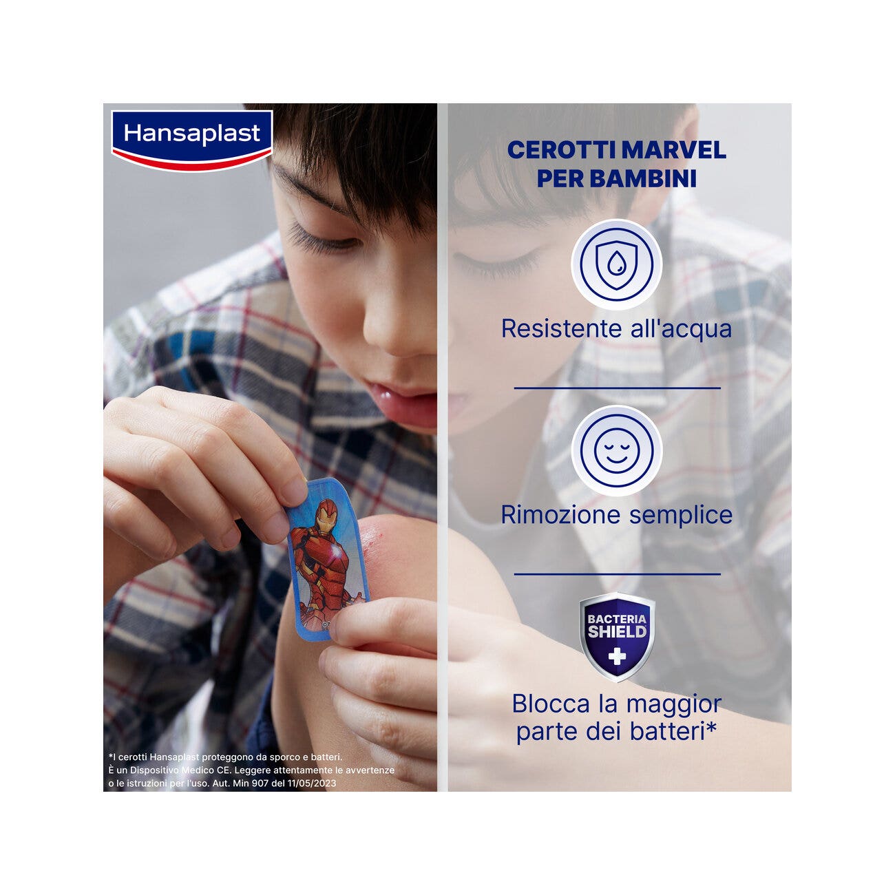 Hansaplast Tiritas Marvel para Niños Impermeables y Delicadas 2 Formatos 20 unidades