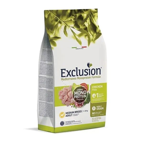 Exclusion Mediterraneo Croquetas Monoproteicas de Pollo para Perros Adultos Tamaño Mediano Bolsa 3kg-2