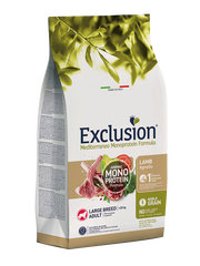 Exclusion Mediterraneo Monoprotein Fórmula Noble Grain Lamb Croquetas con cordero para perros adultos de gran tamaño, saco de 12 kg